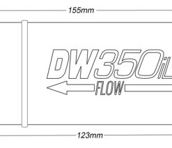 Alternative view of Deatschwerks DW350il in line fuel pump