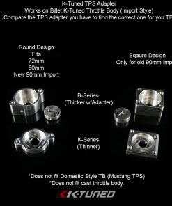 K-Tuned TPS Adapter for billet K-Tuned TB - B-Series TPS Square Flange