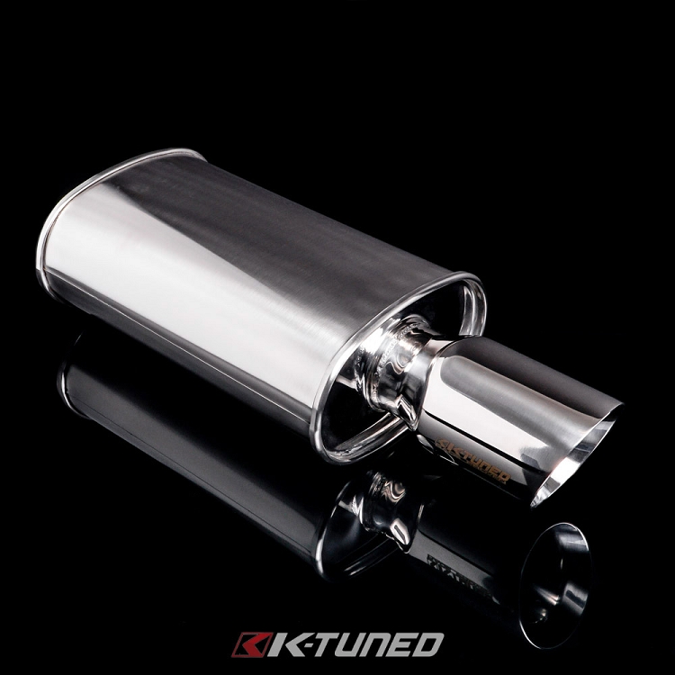 K-Tuned Universal Muffler - Brushed Finish - Long (22in) - 3in Inlet