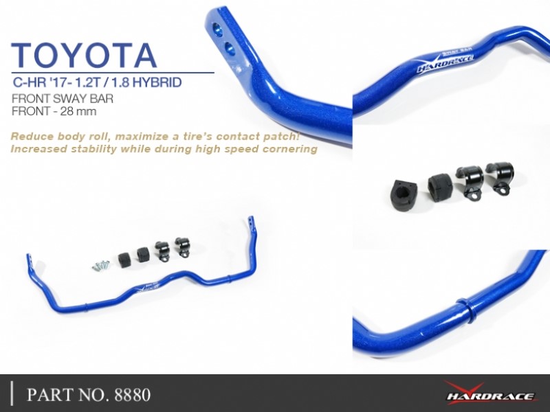 HARDRACE TOYOTA C-HR '17- 1.2T / 1.8 HYBRID FRONT SWAY BAR, 28MM - 5PCS/SET