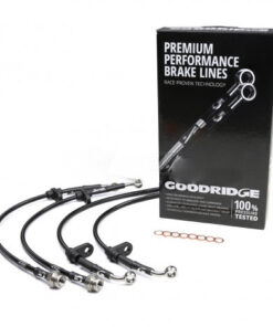 Goodridge braided brake lines kit black on white background