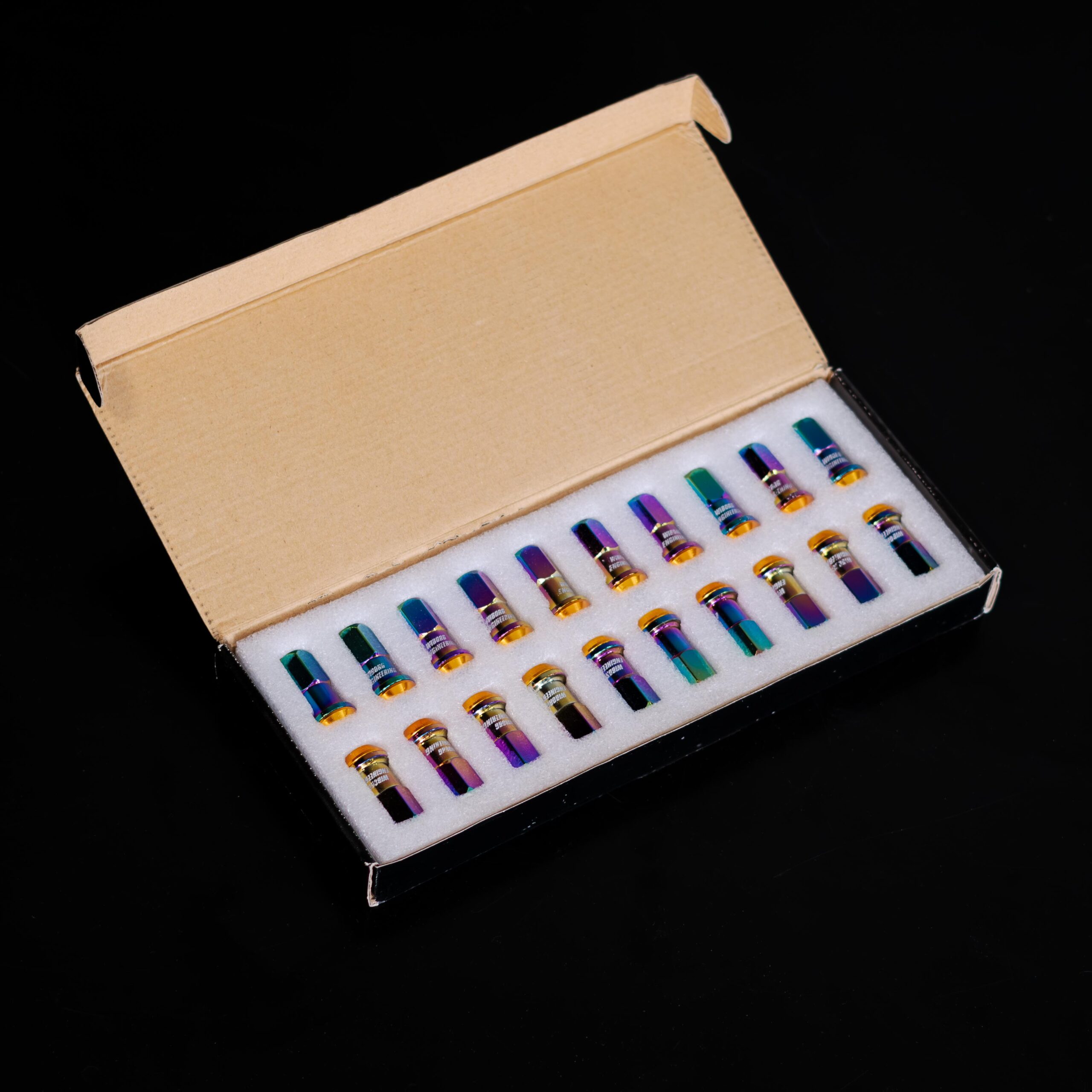 Wiborg Engineering Wheel Nuts - Racing Chromolly Steel M12x1.5mm - Neochrome - 20pcs