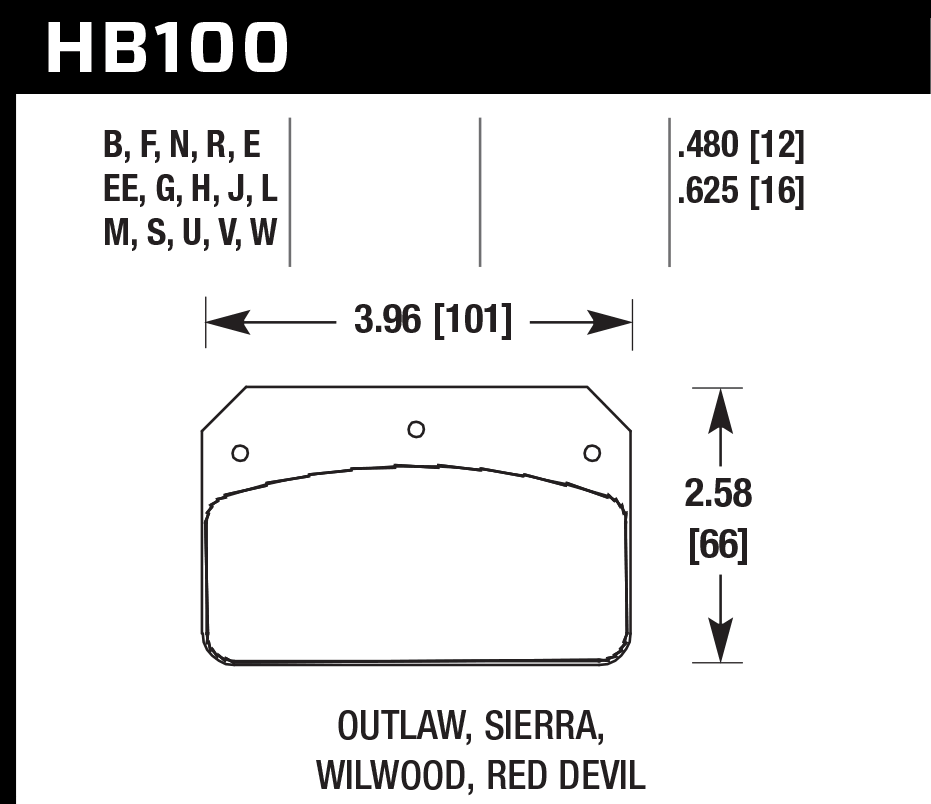 HB100J.480 - Hawk DR-97 Brake Pads; - Image 2
