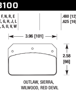 Alternative view of HB100V.480 - Hawk DTC-50 Brake Pads;