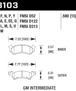 Alternative view of HB103E.590 - Hawk Blue 9012 Brake Pads; Front