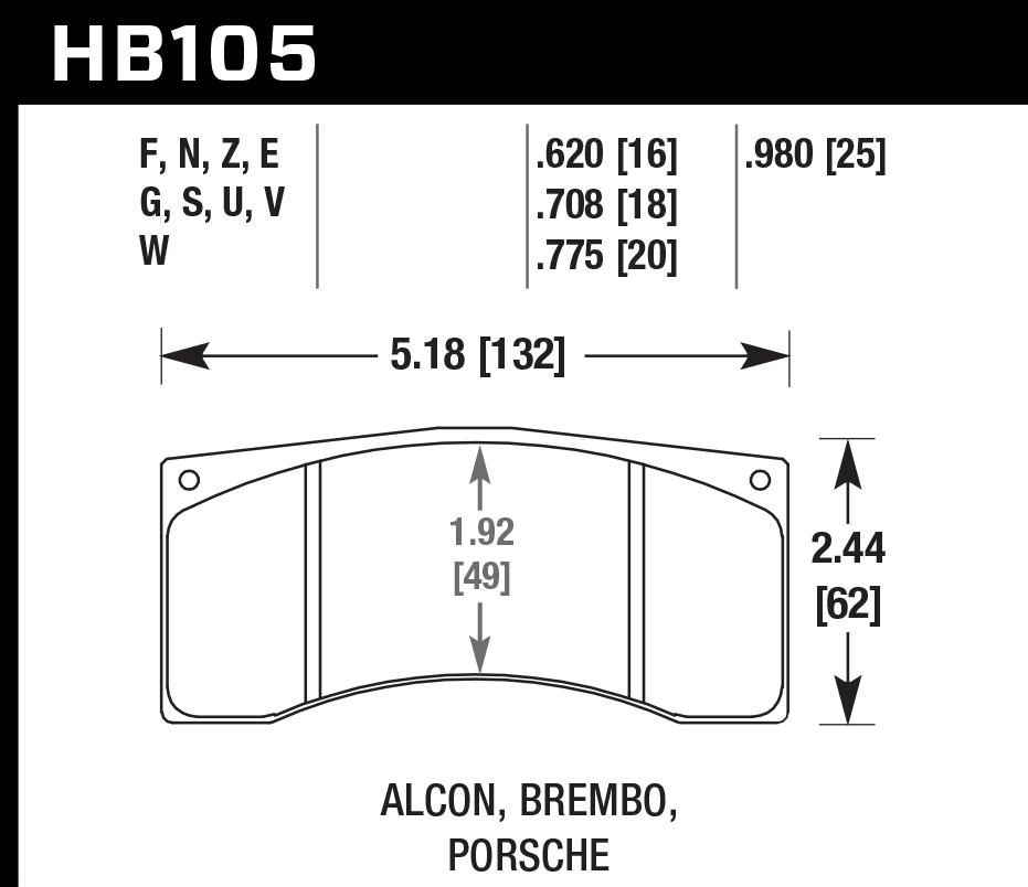 HB105D.775 - Hawk ER-1 Brake Pads; - Image 2