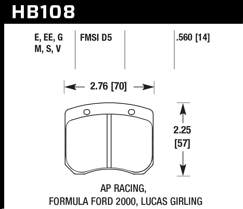 HB108D.560 - Hawk ER-1 Brake Pads; - Image 2