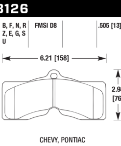Alternative view of HB126D.505 - Hawk ER-1 Brake Pads; Front
