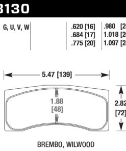 Alternative view of HB130D1.097 - Hawk ER-1 Brake Pads;