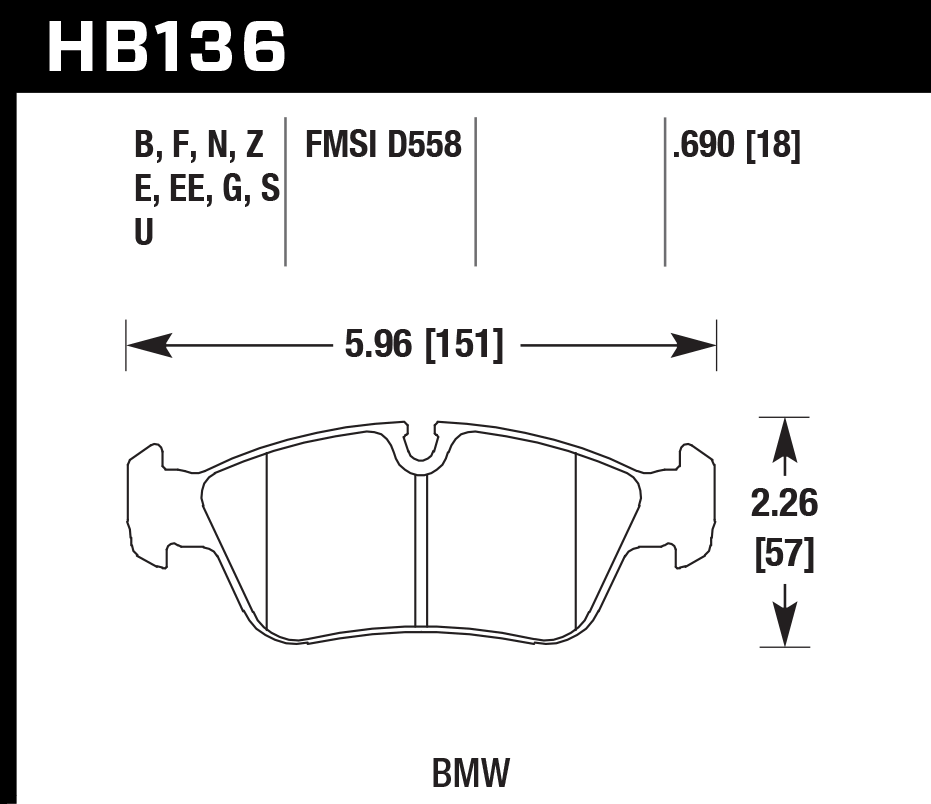 HB136D.690 - Hawk ER-1 Brake Pads; Front - Image 2