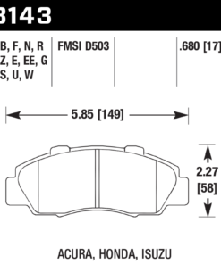 HB143F.680 - Hawk HPS Brake Pads Front