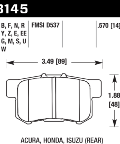 Alternative view of HB145D.570 - Hawk ER-1 Brake Pads; Rear