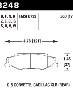 Alternative view of HB248D.650 - Hawk ER-1 Brake Pads; Rear