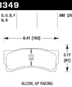 Alternative view of HB349D.980 - Hawk ER-1 Brake Pads; Front