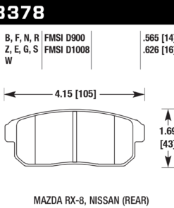 Alternative view of HB378D.565 - Hawk ER-1 Brake Pads; Rear
