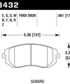 Alternative view of HB432D.661 - Hawk ER-1 Brake Pads; Front