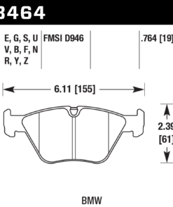 Alternative view of HB464D.764 - Hawk ER-1 Brake Pads; Front