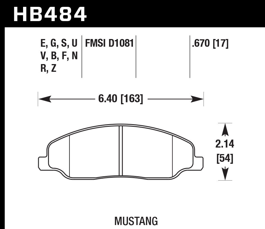HB484B.670 - Hawk HPS 5.0 Brake Pads; Front - Image 2