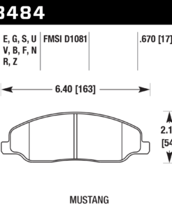 Alternative view of HB484D.670 - Hawk ER-1 Brake Pads; Front
