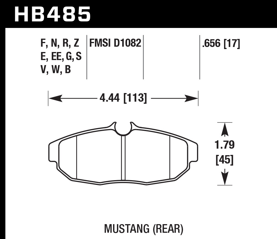 HB485D.656 - Hawk ER-1 Brake Pads; Rear - Image 2