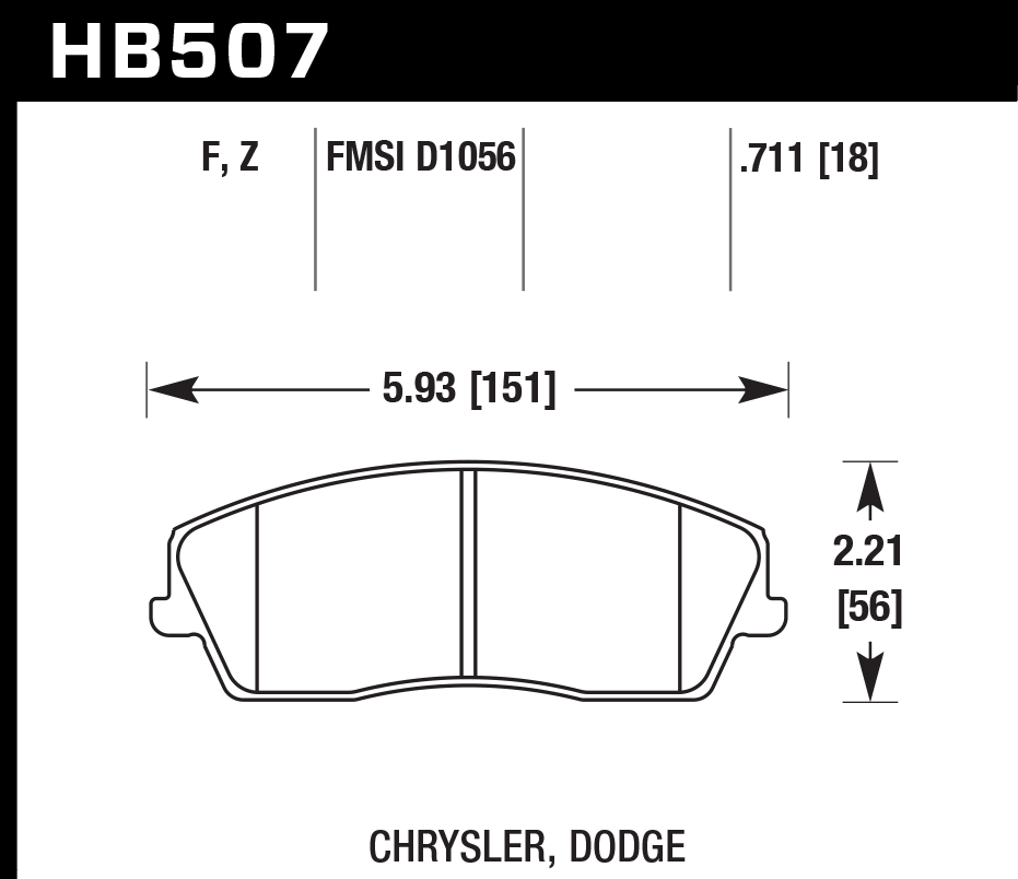 HB507B.711 - Hawk HPS 5.0 Brake Pads; Front - Image 2