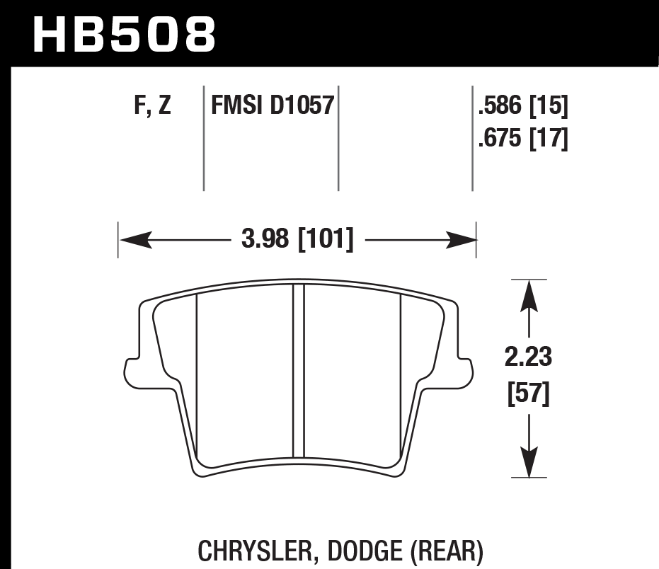 HB508F.675 - Hawk HPS Brake Pads; Rear - Image 2