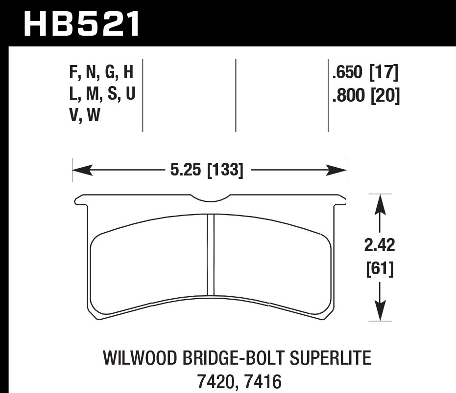 HB521B.650 - Hawk HPS 5.0 Brake Pads; - Image 2