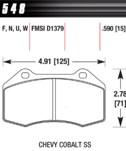 Alternative view of HB548D.510 - Hawk ER-1 Brake Pads; Front