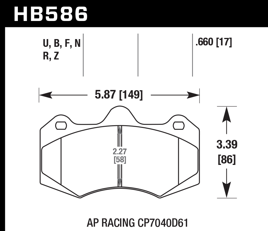 HB586U.660 - Hawk DTC-70 Brake Pads; - Image 2