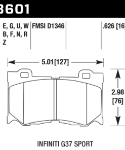 Alternative view of HB601D.626 - Hawk ER-1 Brake Pads; Front