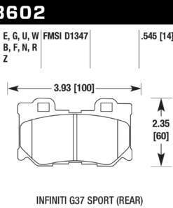Alternative view of HB602D.545 - Hawk ER-1 Brake Pads; Rear