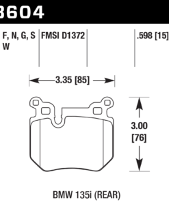 Alternative view of HB604D.598 - Hawk ER-1 Brake Pads; Rear