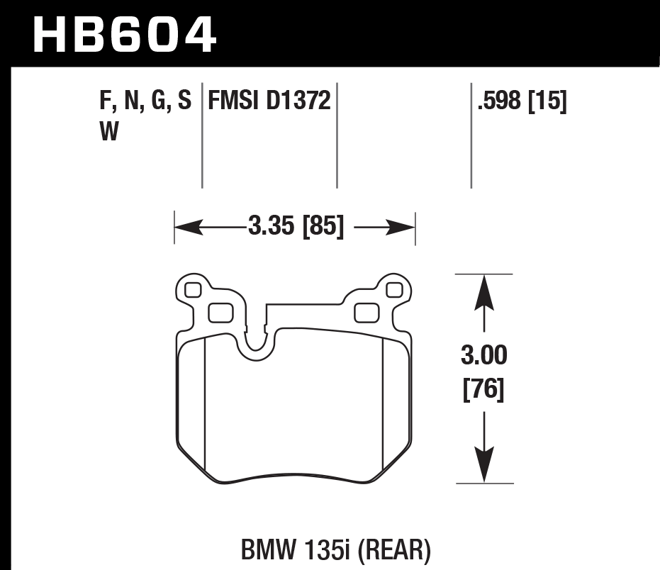 HB604D.598 - Hawk ER-1 Brake Pads; Rear - Image 2