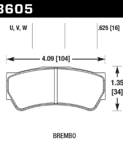 Alternative view of HB605D.625 - Hawk ER-1 Brake Pads;