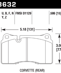 Alternative view of HB632D.586 - Hawk ER-1 Brake Pads; Rear