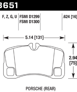 Alternative view of HB651D.624 - Hawk ER-1 Brake Pads; Rear