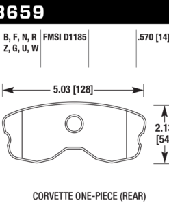 Alternative view of HB659D.570 - Hawk ER-1 Brake Pads; Rear