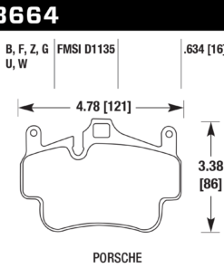 Alternative view of HB664D.634 - Hawk ER-1 Brake Pads; Front