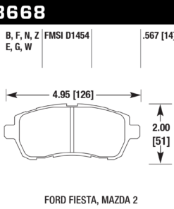 Alternative view of HB668D.567 - Hawk ER-1 Brake Pads; Front
