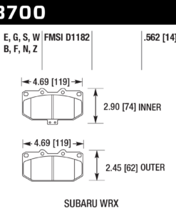 Alternative view of HB700G.562 - Hawk DTC-60 Brake Pads; Front