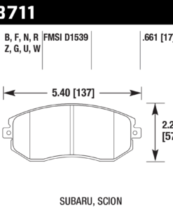 Alternative view of HB711U.661 - Hawk DTC-70 Brake Pads; Front