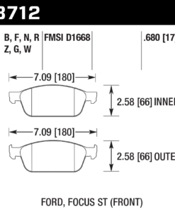 Alternative view of HB712D.680 - Hawk ER-1 Brake Pads; Front