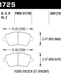 Alternative view of HB725G.650 - Hawk DTC-60 Brake Pads; Front