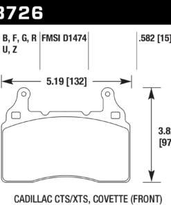 Alternative view of HB726D.582 - Hawk ER-1 Brake Pads; Front