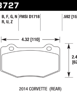 Alternative view of HB727U.592 - Hawk DTC-70 Brake Pads; Rear