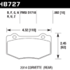 HB727D.592 - Hawk ER-1 Brake Pads; Rear