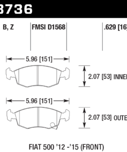 Alternative view of HB736D.629 - Hawk ER-1 Brake Pads; Front