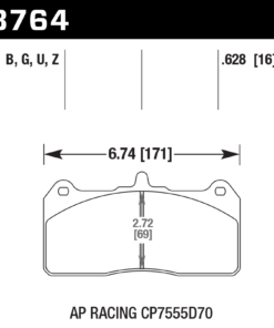 Alternative view of HB764G.628 - Hawk DTC-60 Brake Pads;