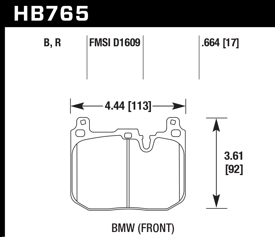 HB765W.664 - Hawk DTC-30 Brake Pads; Front - Image 2