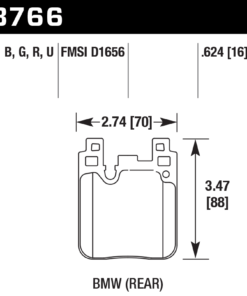 Alternative view of HB766G.624 - Hawk DTC-60 Brake Pads; Rear